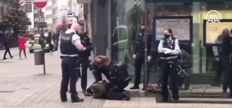 POLICE CUFF MUSLIM WOMAN FOR NOT WEARING MASK IN GERMANY