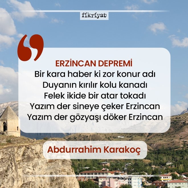 ERZİNCAN DEPREMİ - ABDURRAHİM KARAKOÇ