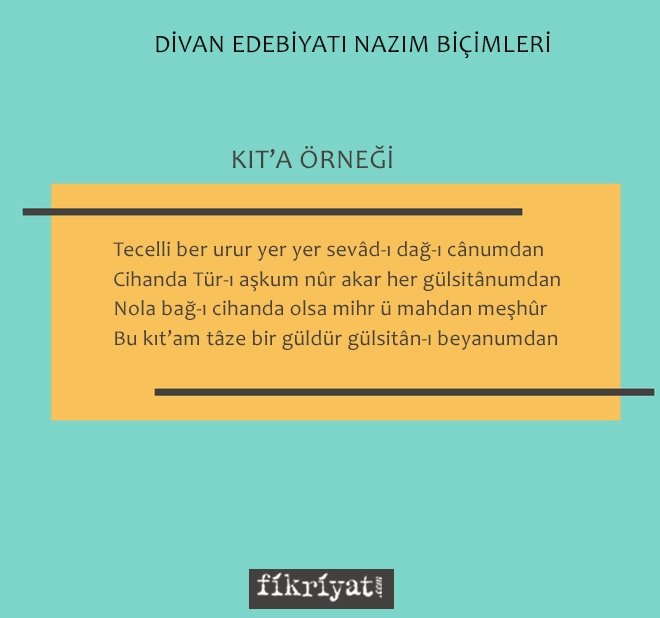 KIT’A NEDİR? KIT’A ÖRNEĞİ