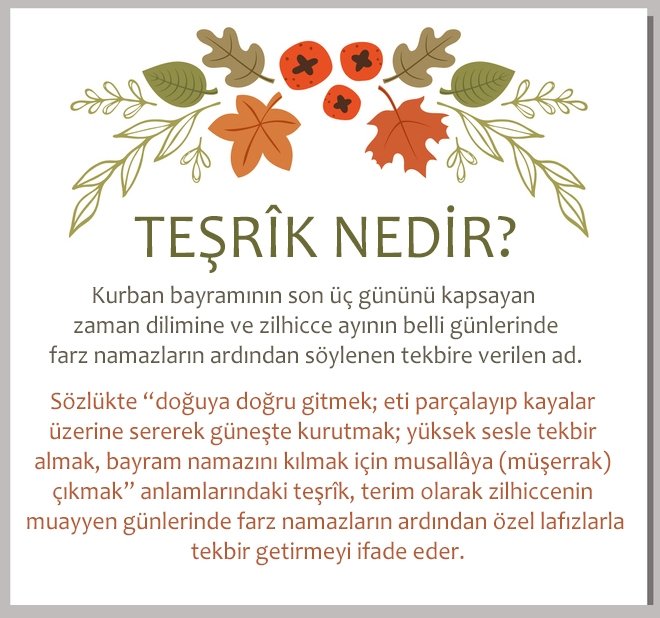 tesrik tekbirleri ne zaman basliyor