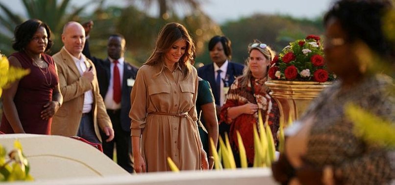 US FIRST LADY MELANIA TRUMP GREETED BY FEW PROTESTERS IN MALAWI