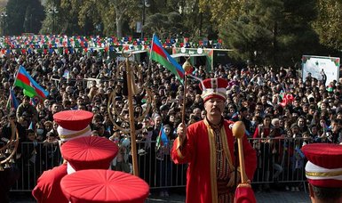 Azeris take to streets to celebrate first anniversary of Karabakh victory