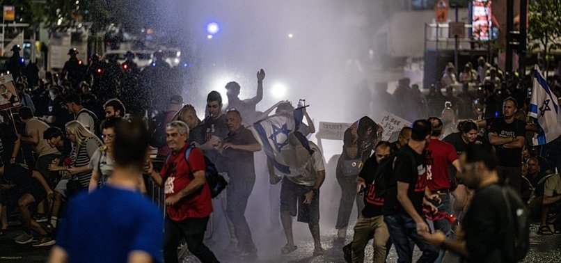 SCORES OF ISRAELIS PROTEST IN TEL AVIV TO DEMAND HOSTAGE SWAP DEAL WITH HAMAS