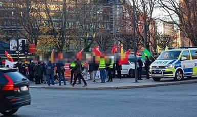 YPG/PKK supporters hold illegal demonstration in Swedish capital Stockholm