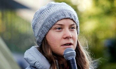 Greta Thunberg joins anti-fossil fuel activists outside UK PM speech