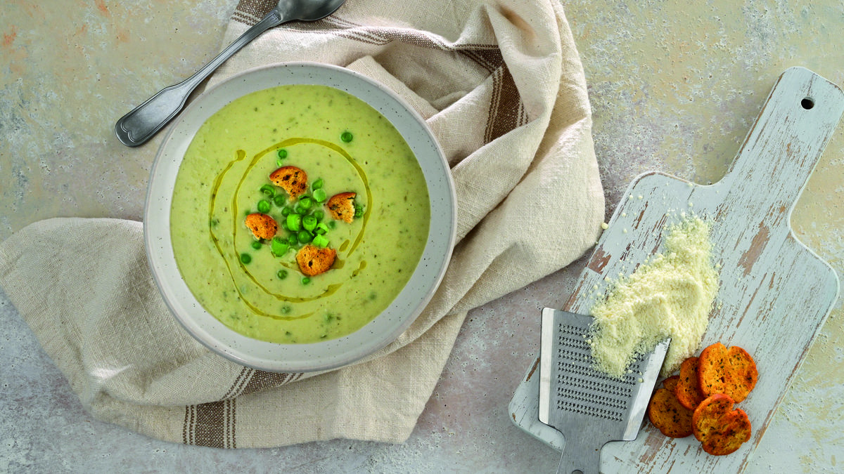 Taze Sarımsaklı, Bezelyeli Çorba