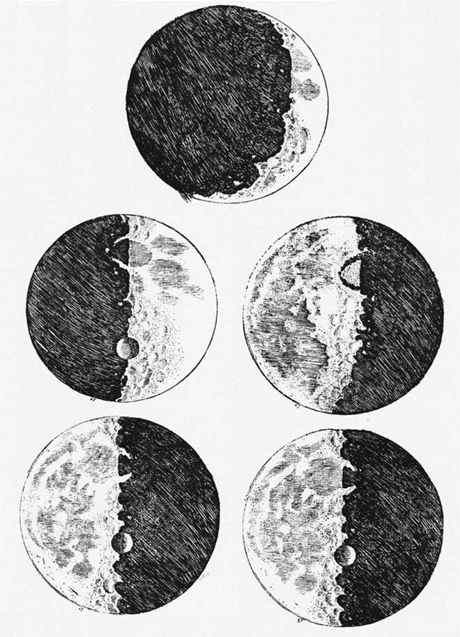5-Ay Çizimleri Galileo Galilei, 1610