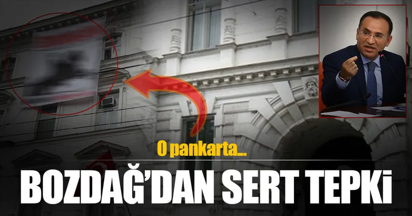 O pankarta Bozdağ’dan sert tepki