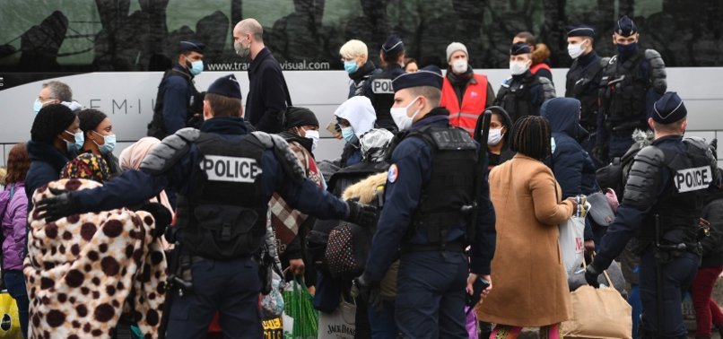 FRENCH POLICE CLEAR MIGRANT CAMP LOCATED IN PARIS SUBURB