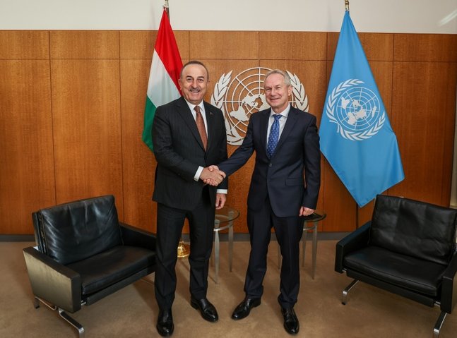 Turkish foreign minister meets UN General Assembly president in New York