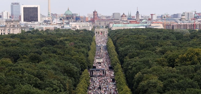 THOUSANDS MARCH IN BERLIN AGAINST CORONAVIRUS RESTRICTIONS