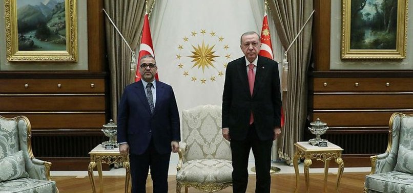 ERDOĞAN RECEIVES HEAD OF LIBYAN HIGH COUNCIL OF STATE