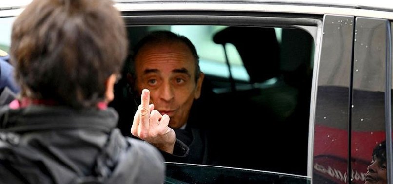 GIVING FINGER, FRENCH PRESIDENTIAL HOPEFUL ZEMMOUR SEES CAMPAIGN SLUMP