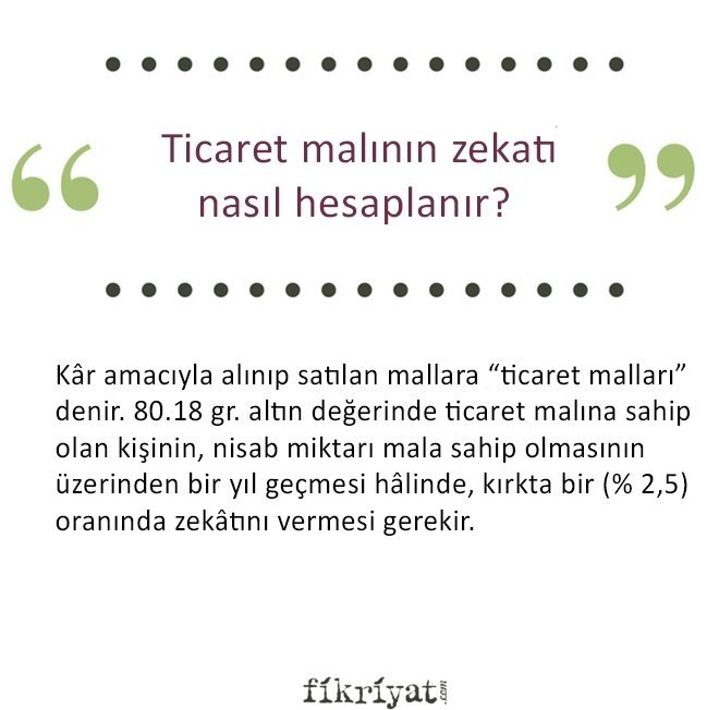TİCARET MALININ ZEKATI NASIL HESAPLANIR?