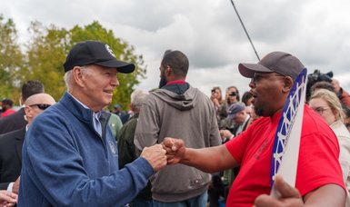 U.S. president joins United Auto Workers picket line in Michigan