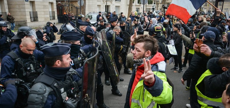 TENSIONS RISE AT PROTEST AGAINST PENSION REFORM IN PARIS
