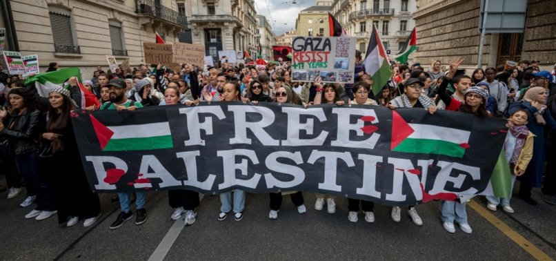THOUSANDS JOIN PRO-PALESTINIAN RALLY IN GENEVA