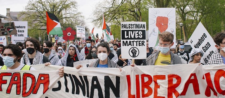Michigan State Üniversitesi öğrencilerinin Filistin’e destek gösterisi devam ediyor