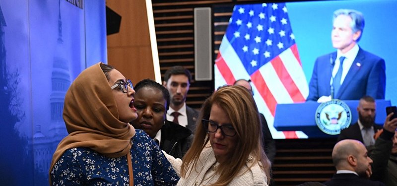'Secretary of genocide': US' Blinken protested at Atlantic Council address