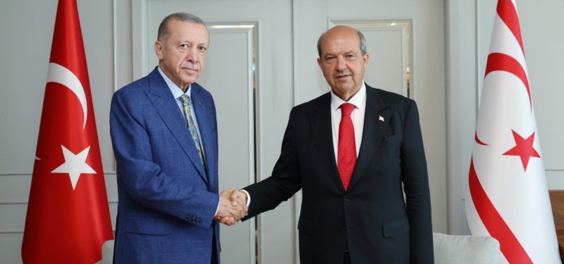 ERDOĞAN, TATAR HOLD MEETING IN LEFKOSA TO DISCUSS BILATERAL RELATIONS AND CYPRUS ISSUE