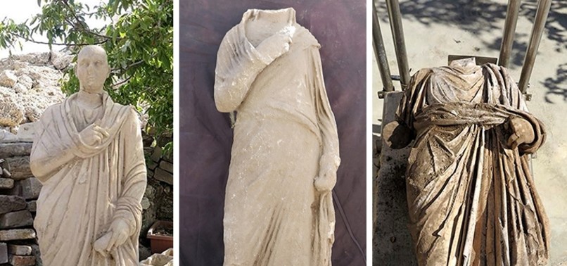 3 ANCIENT STATUES OF SENIOR CIVIL SERVANTS DISCOVERED IN TURKEYS ANTALYA