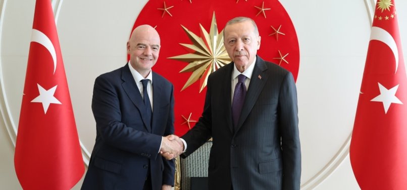 TURKISH PRESIDENT RECEIVES FIFA CHIEF IN ISTANBUL