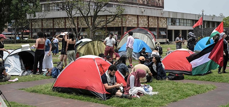 PRO-PALESTINIAN STUDENTS CAMP OUT AT MEXICOS LARGEST UNIVERSITY