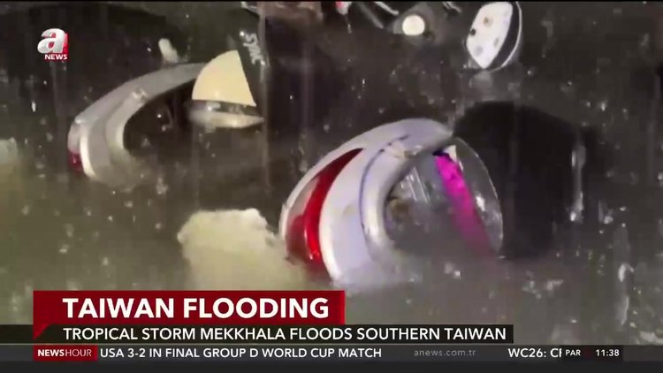 Tropical Storm Mekkhala floods southern Taiwan