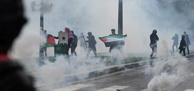 PRO-PALESTINE SUPPORTERS DEFY FRENCH BAN BY TAKING TO PARIS STREETS TO CONDEMN ISRAELI VIOLENCE