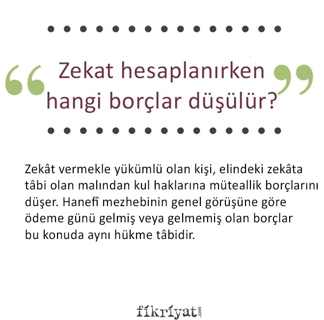 ZEKAT HESAPLANIRKEN HANGİ BORÇLAR DÜŞÜLÜR?
