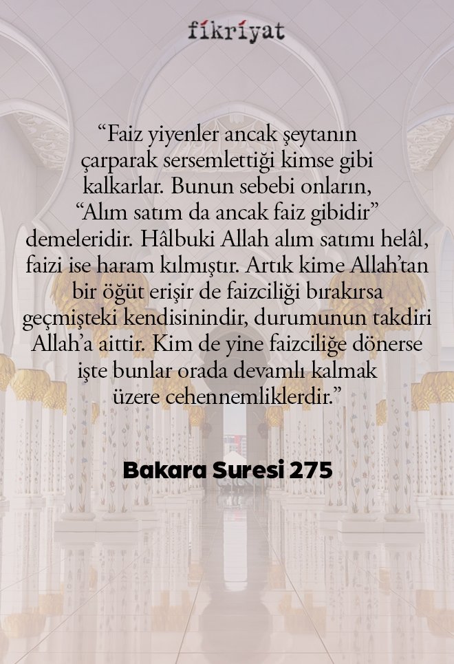 Faiz hakkındaki ayetler