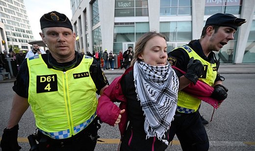 Thunberg detained by Swedish police outside Eurovision arena