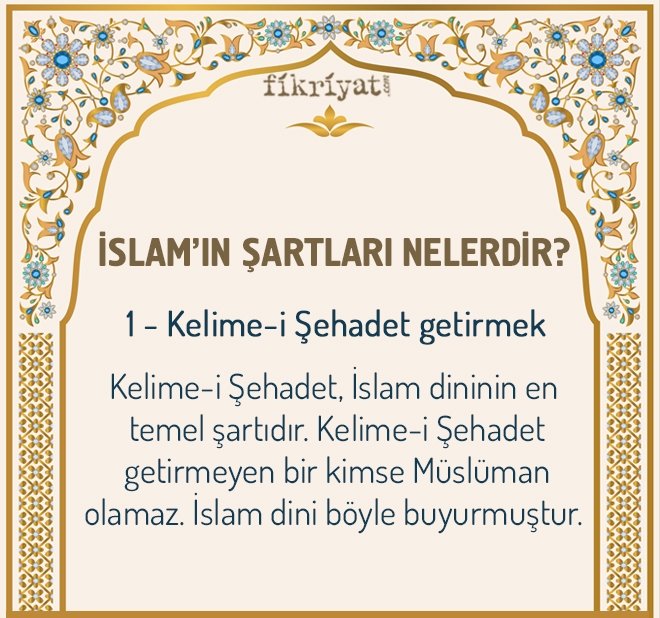 İSLAM’IN ŞARTLARI NELERDİR?