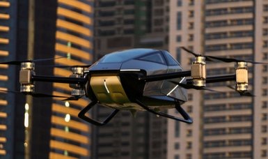 Electric flying taxi makes first public flying in Dubai