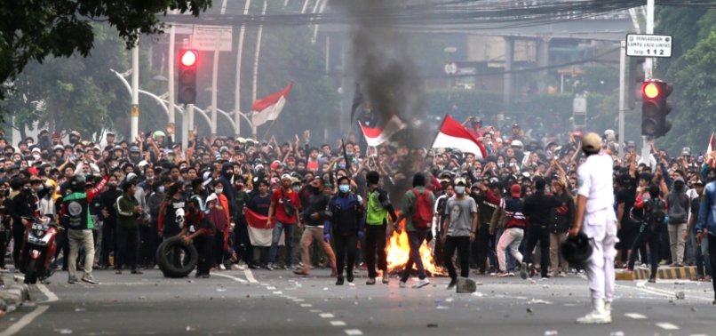 HUNDREDS HELD FOR PROTESTING AGAINST JOB LAW IN INDONESIA