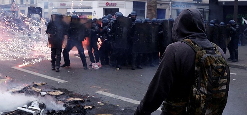 POLICE, PENSIONS PROTESTERS CLASH IN PARIS: AFP