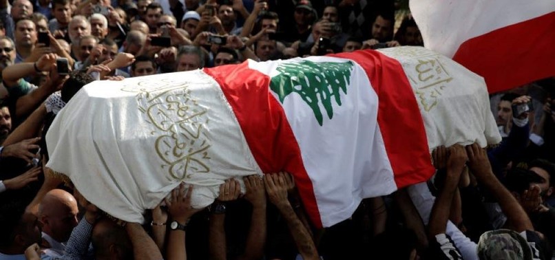 LEBANESE PROTESTERS PAY TRIBUTE TO MARTYR OF REVOLUTION