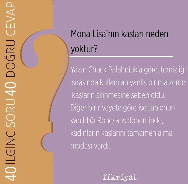 Mona Lisa’nın kaşları neden yoktur?