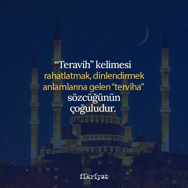 Teravih namazı Ramazan ayında kılınır
