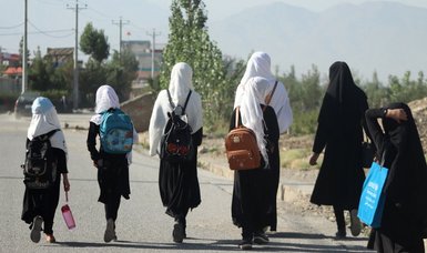 Dozens of Afghan girls rally against Taliban ban on education