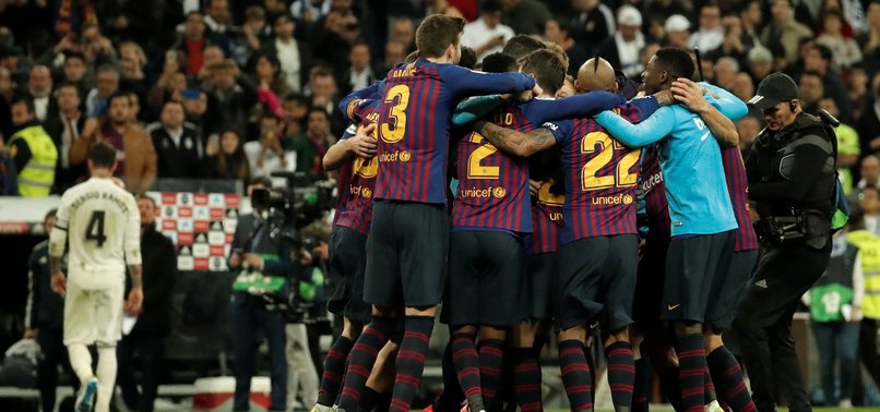 BARCELONA WINS AT BERNABEU AGAIN TO END MADRID TITLE HOPES