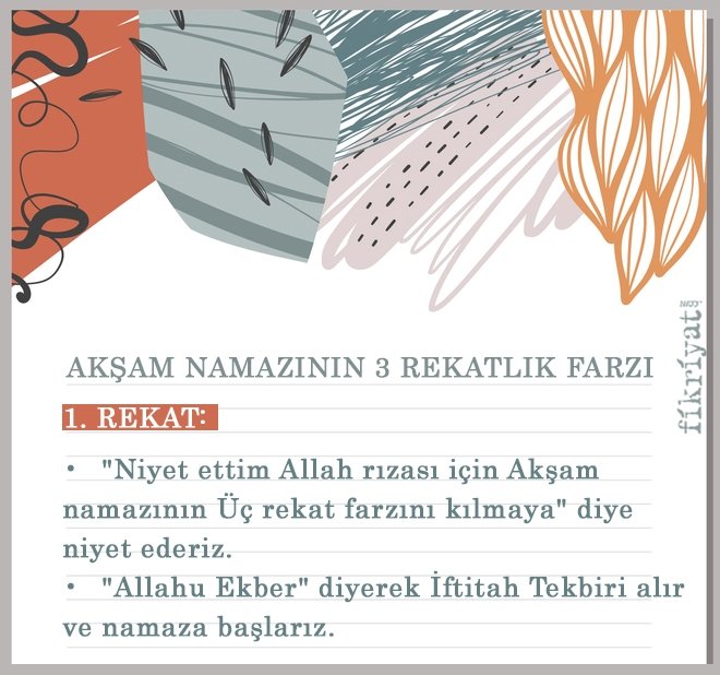 AKŞAM NAMAZININ 3 REKATLIK FARZI