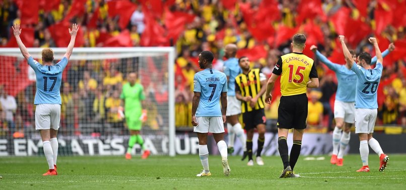 MAN CITY CRUSH WATFORD 6-0 TO WIN FA CUP AND COMPLETE TREBLE