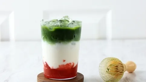 Strawberry Matcha Iced Latte