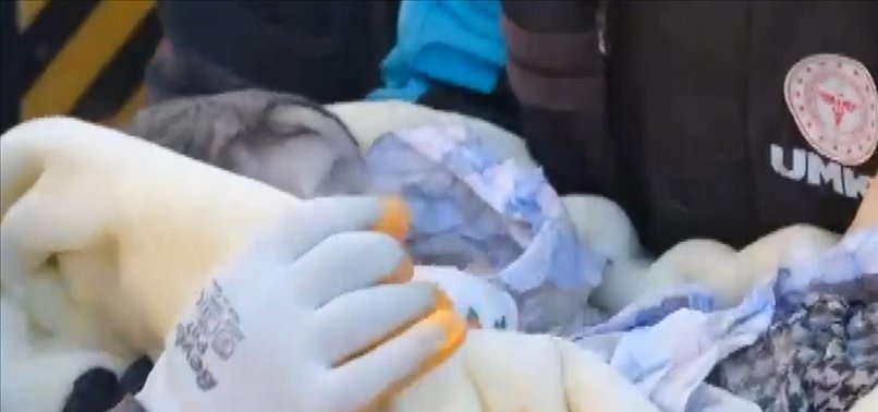 1-YEAR-OLD BABY PULLED ALIVE FROM QUAKE RUBBLE OF 5-STORY BUILDING IN TÜRKIYE