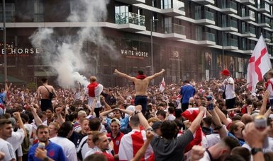 Violent scenes as ticketless England fans breach Wembley for Euro final
