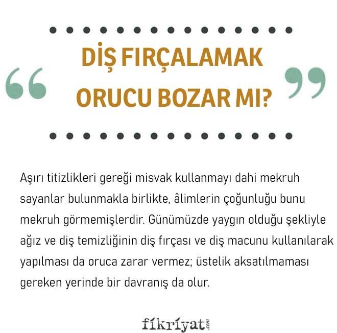 DİŞ FIRÇALAMAK ORUCU BOZAR MI?