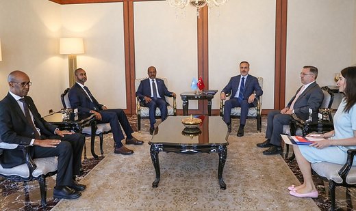 Turkish FM Hakan Fidan meets Somali president Mohamud
