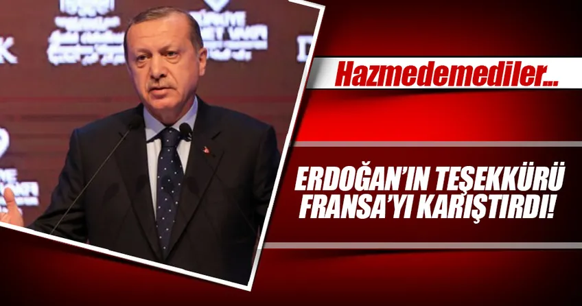 Erdoğan teşekkür etti Fransa karıştı!