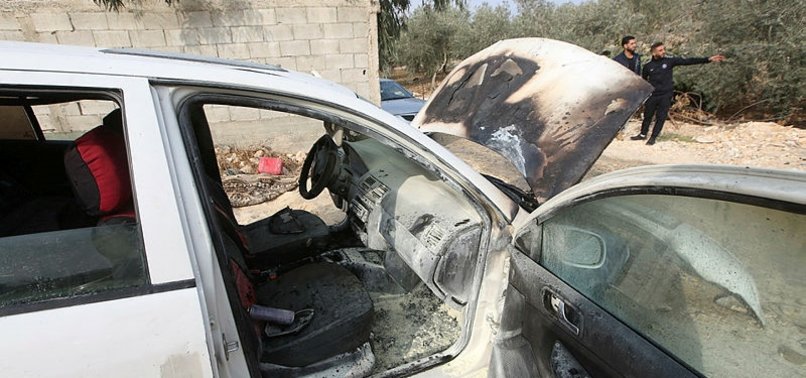 SETTLERS VANDALIZE PALESTINIAN VEHICLE IN WEST BANK